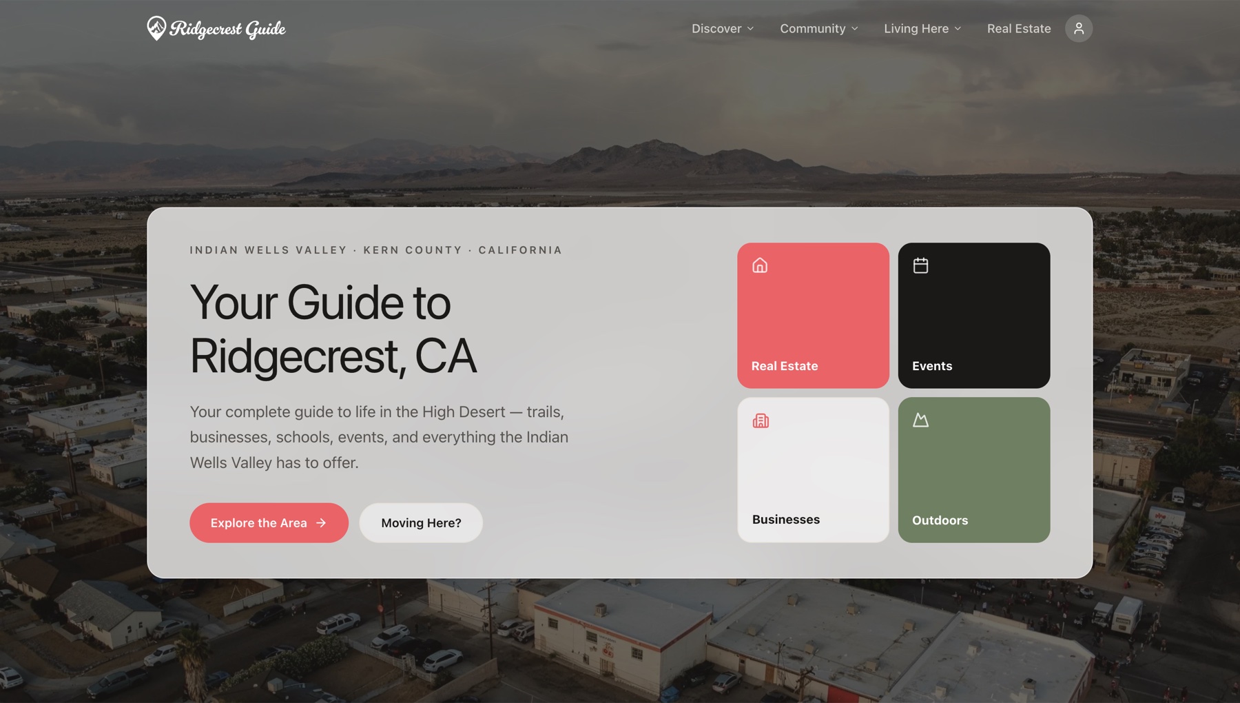 RidgecrestGuide.com homepage — Your Guide to Ridgecrest, CA